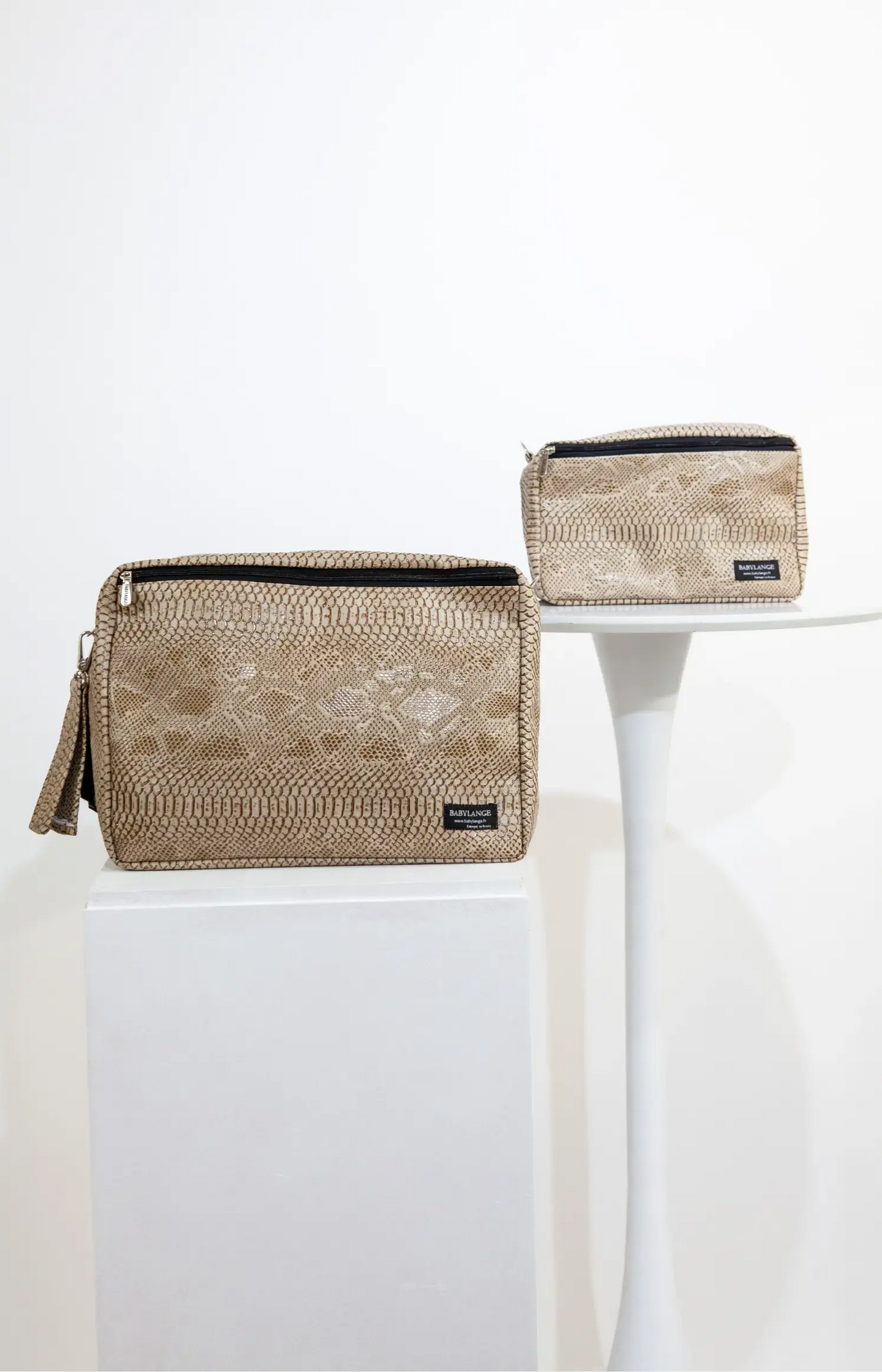 Petit sac à langer Croco beige