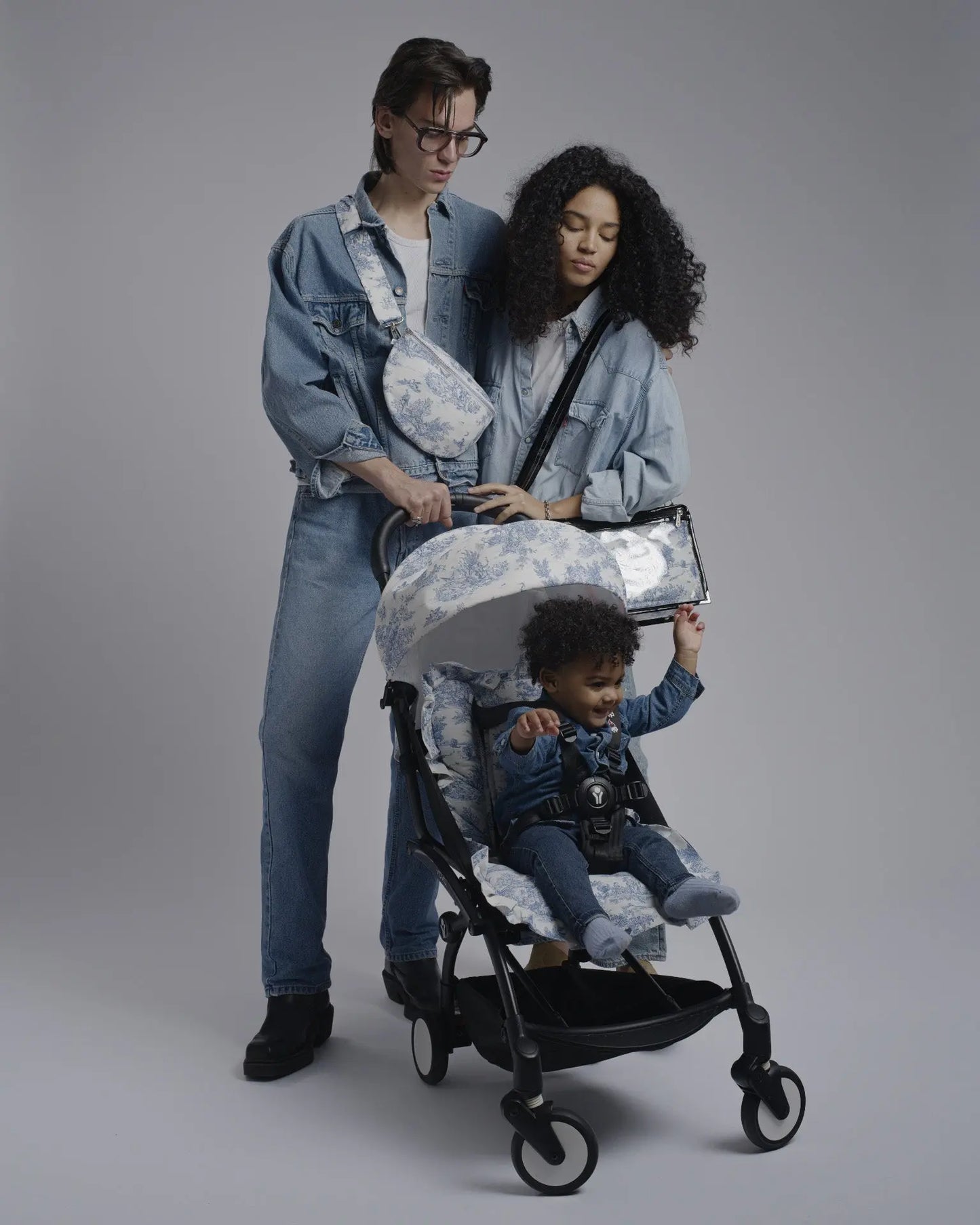 Matelas Toile de Jouy bleue