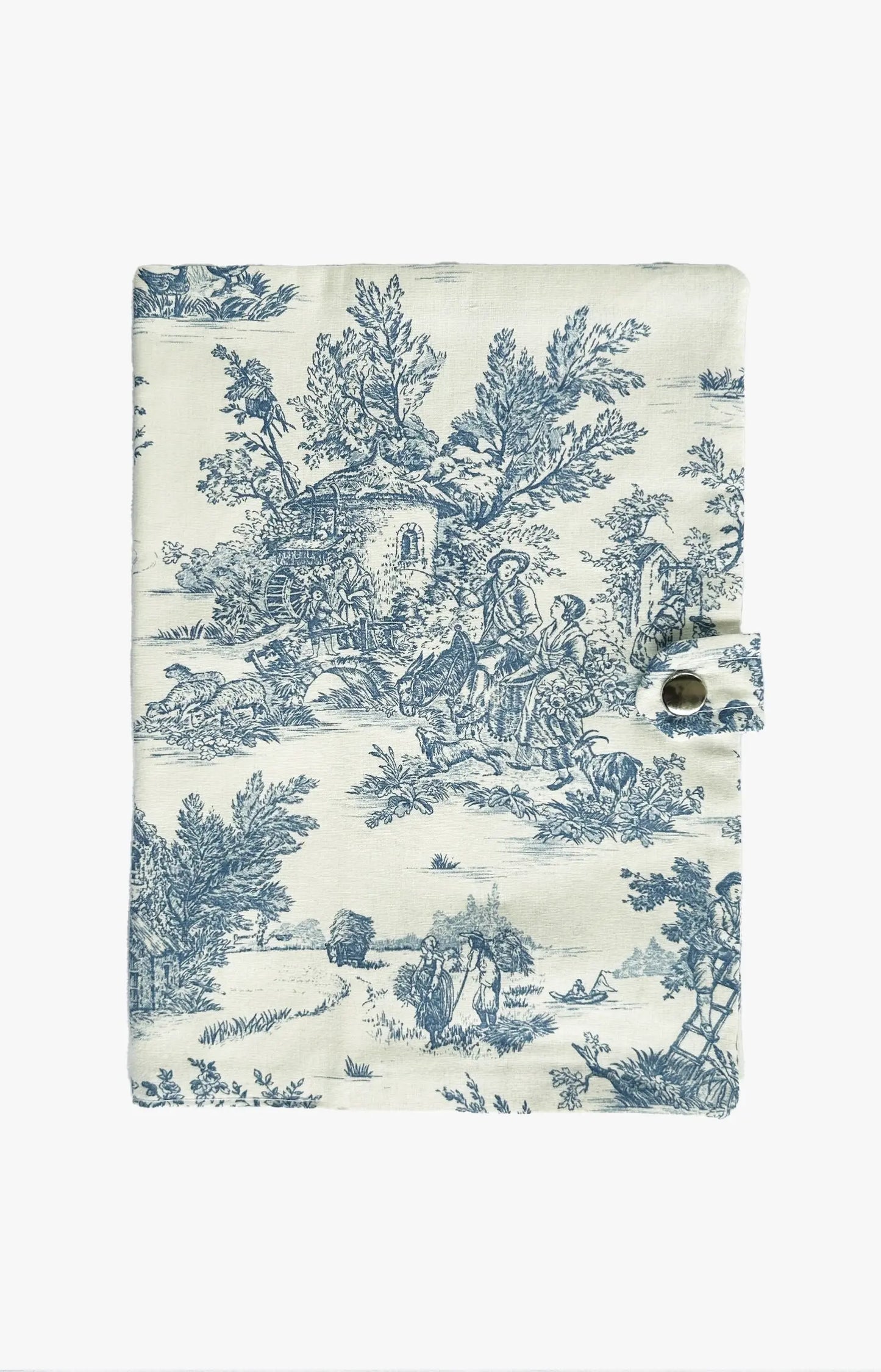 Protège carnet de santé Toile de jouy bleue