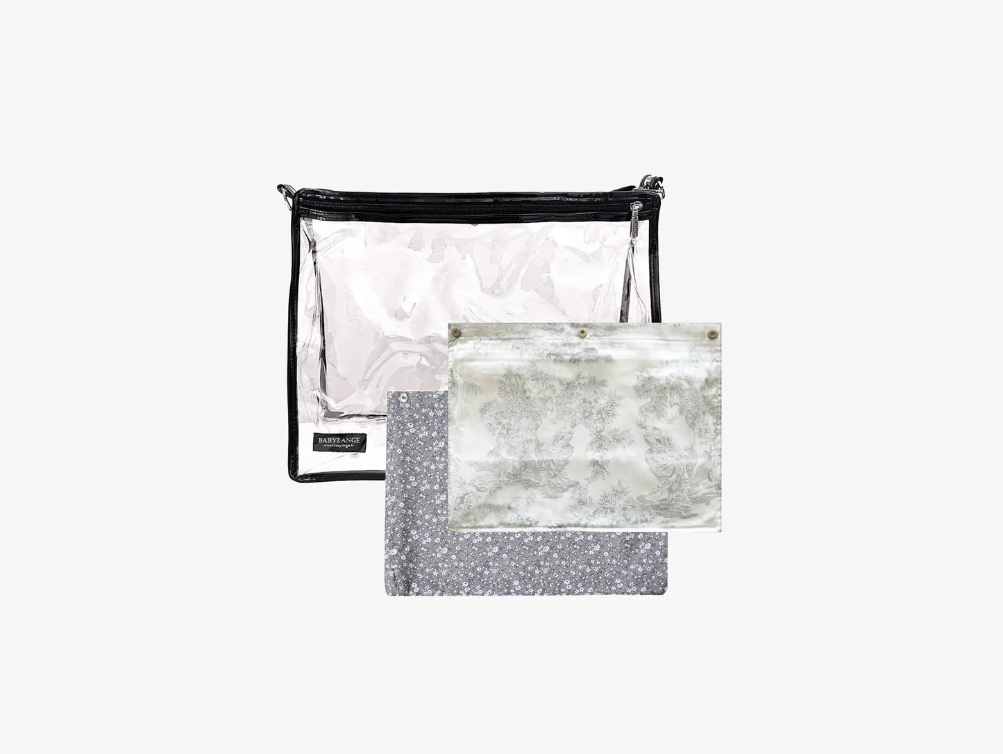 Duo grand sac Toile de Jouy grise & Léonie