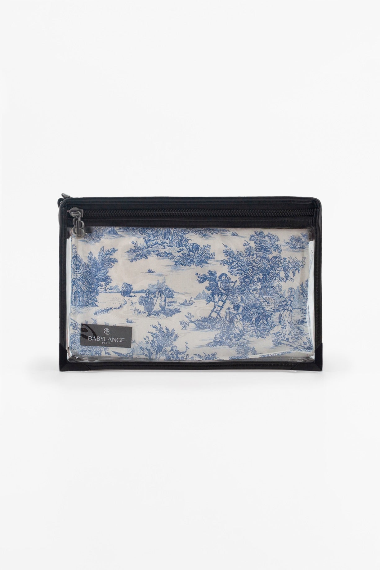 Petit sac à langer Toile de jouy bleue