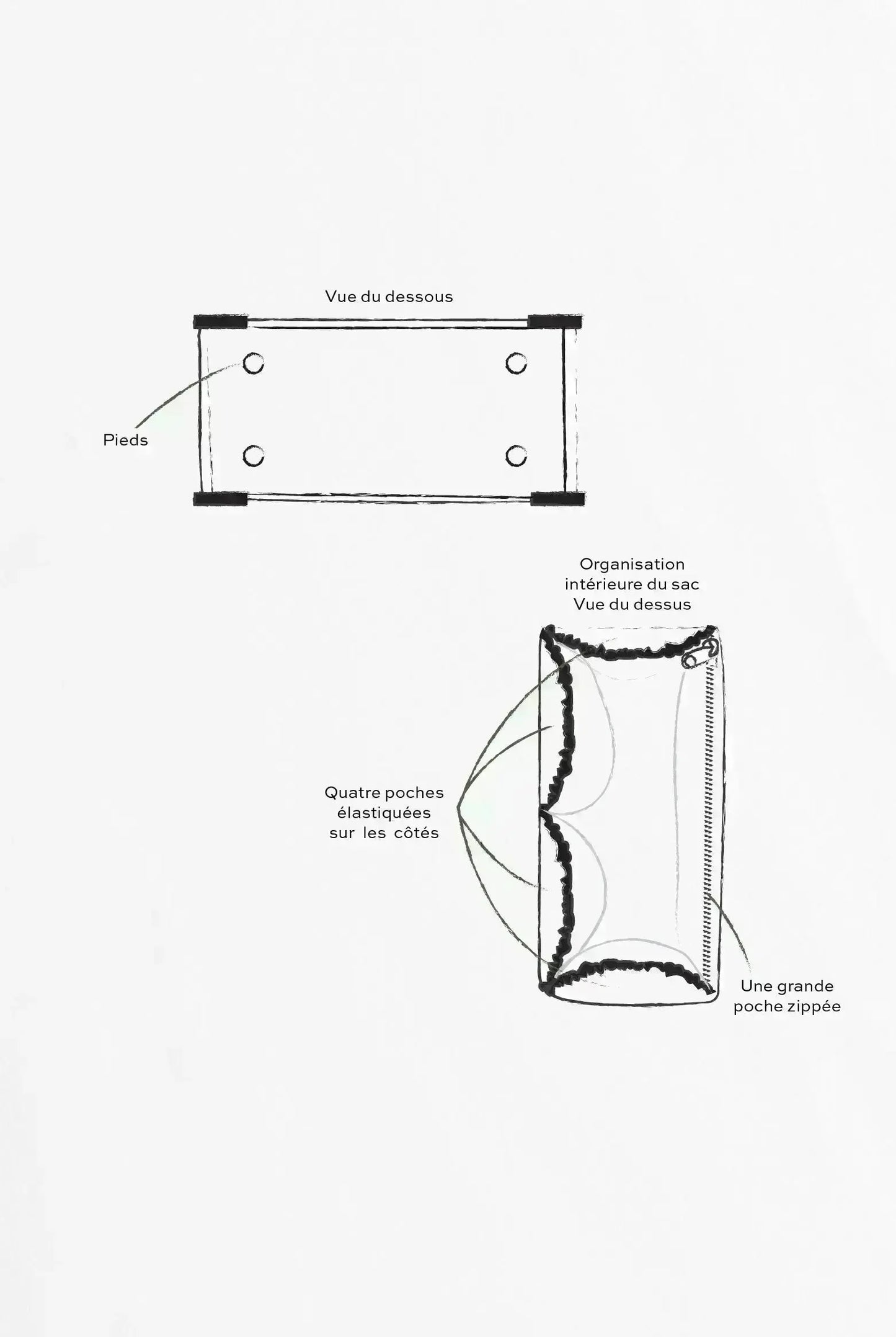 Petit sac à langer Toile de jouy bleue