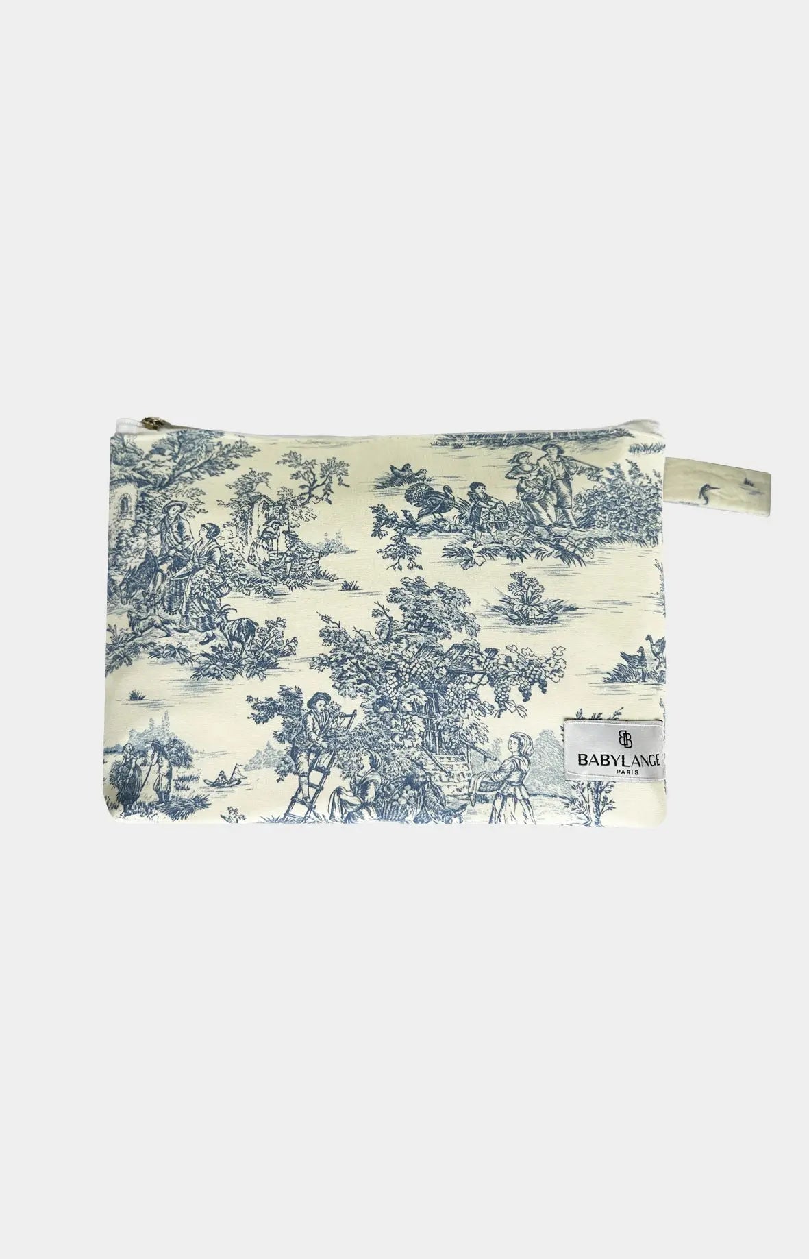 Grande trousse Toile de Jouy bleue