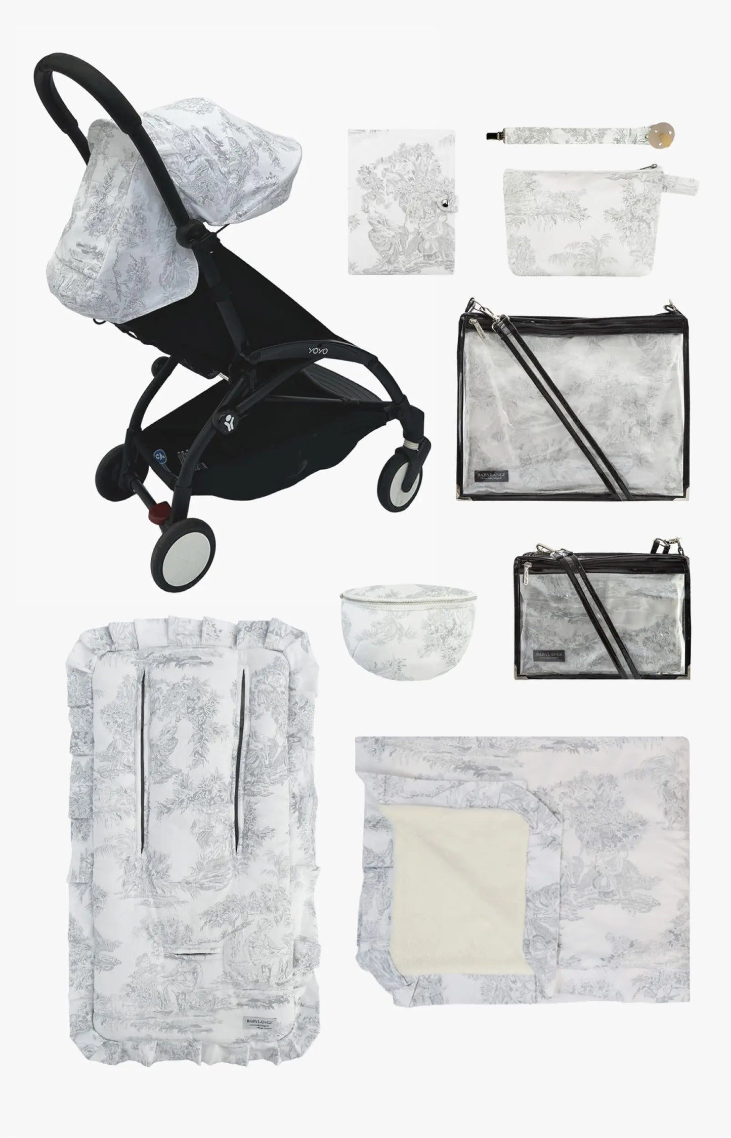 Customizable gray Toile de Jouy box