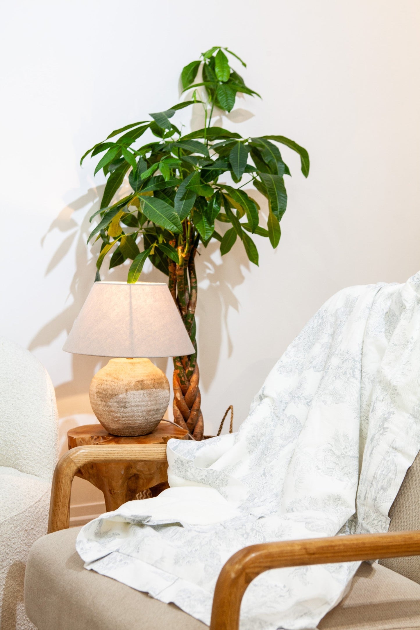 Gray Toile de Jouy blanket