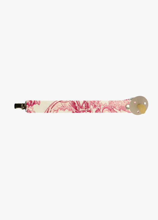 Toile de jouy Marquise pacifier clip