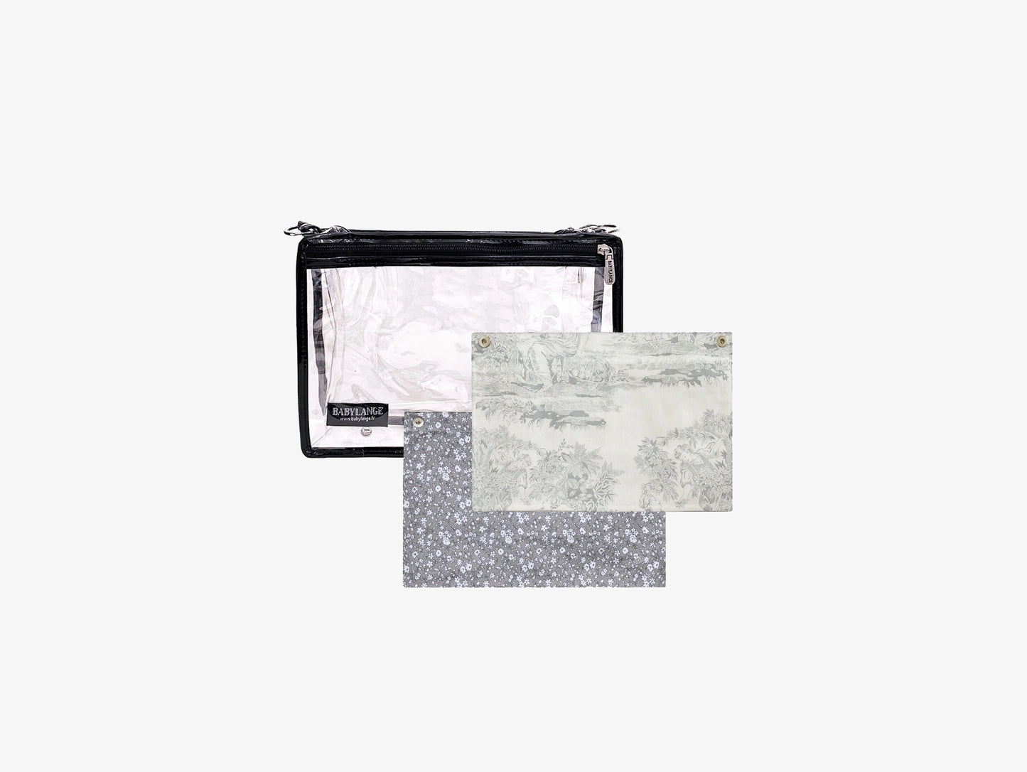 Duo petit sac Toile de Jouy grise & Léonie