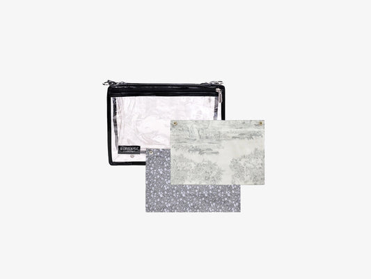 Duo petit sac Toile de Jouy grise & Léonie