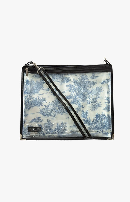 Grand sac à langer Toile de Jouy bleue