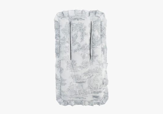 Matelas éponge Toile de Jouy grise