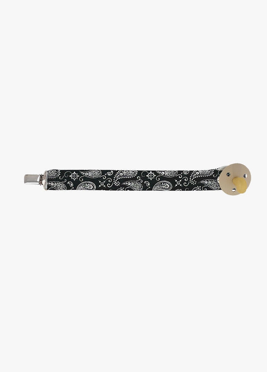 Black Bandana pacifier clip